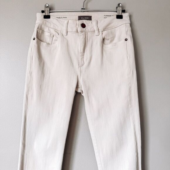 DL1961 Mid Rise Instasculpt Ankle Skinny Cream Size 26 - Picture 3 of 8